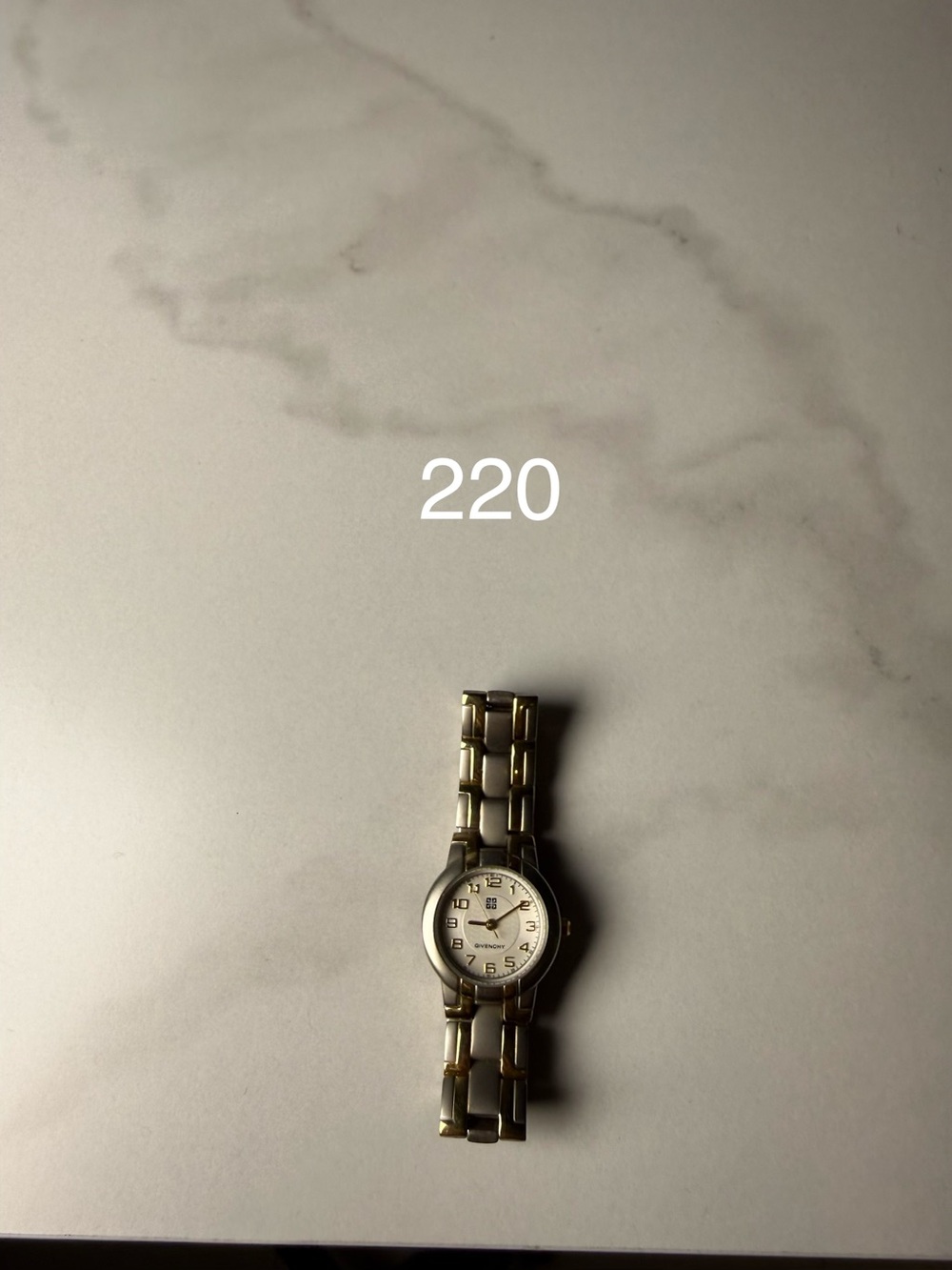 Givenchy Silver and White Bracelet Watch